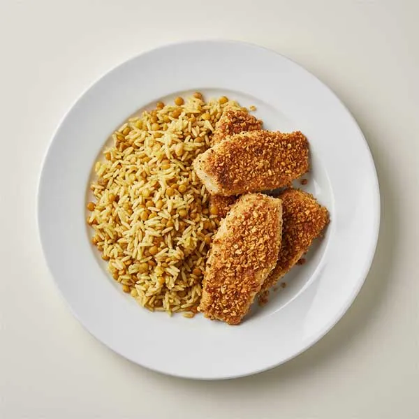 Oven-Roasted Fish With Sundried Loomi & Golden Lentil Rice